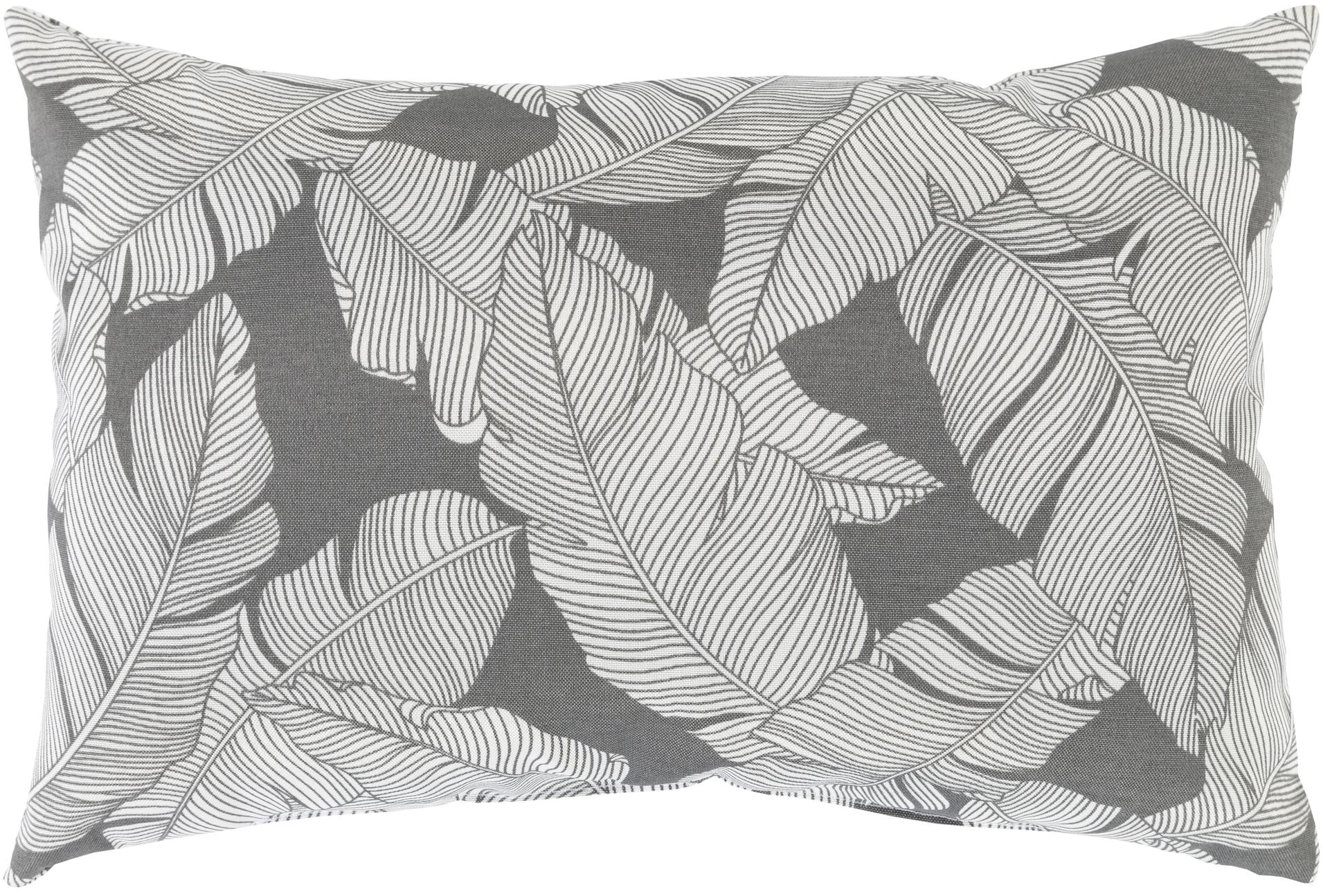 Outdoor Accent Pillow-Grey On White ...